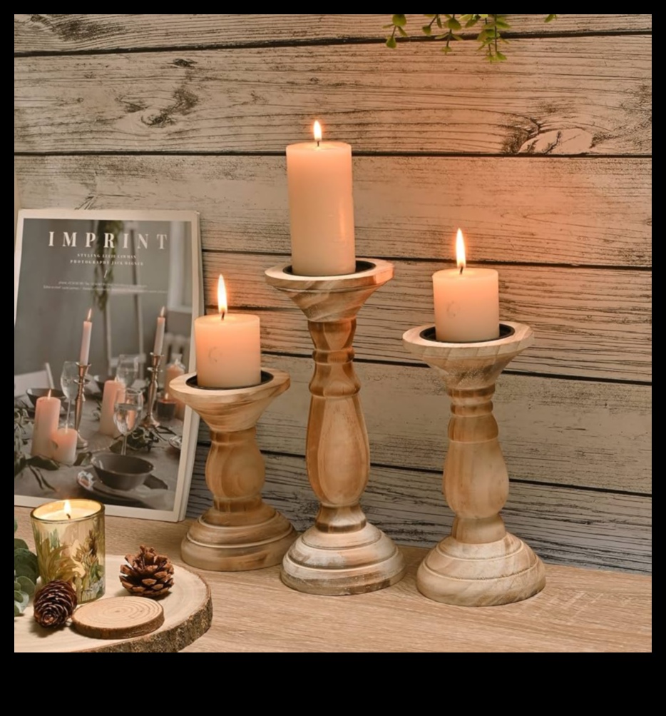 Suporturi de lumânări din lemn O completare naturală și elegantă pentru casa ta 4 Suporturi de lumânări din lemn: creați lumini ambientale pentru casa dvs